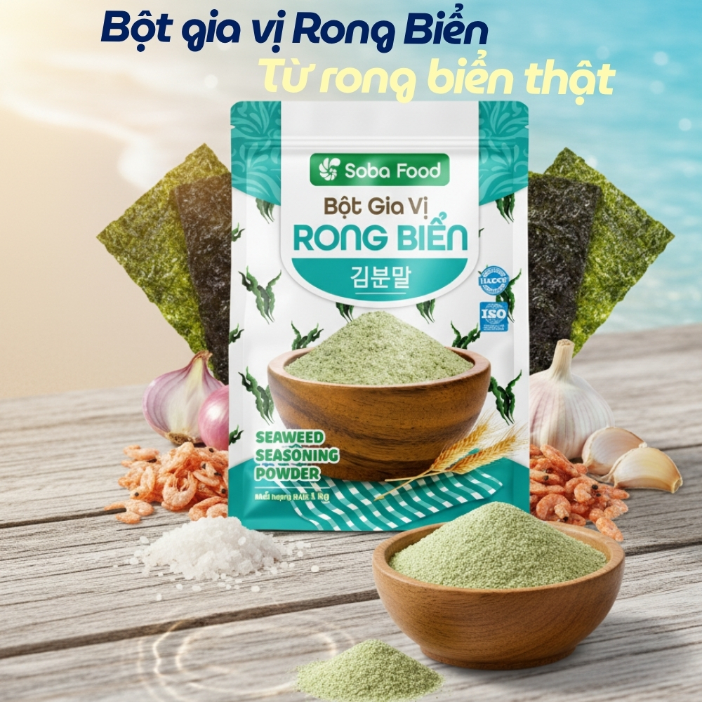 Bột Rong Biển Soba Food Gói 1Kg Lắc Snack, Lắc Khoai Tây Chiên, Gà Rán, Bánh Gạo Chiên- SBRB15