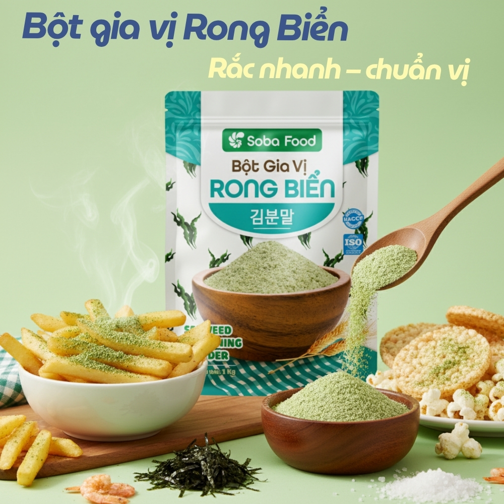 Bột Rong Biển Soba Food Gói 1Kg Lắc Snack, Lắc Khoai Tây Chiên, Gà Rán, Bánh Gạo Chiên- SBRB15