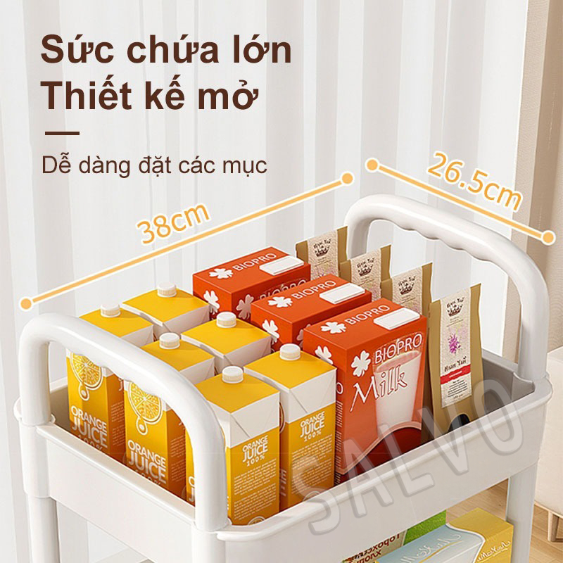 SALOV Xe đẩy spa đa năng, dung tích lớn Kệ nhựa đựng đồ có bánh xe Có nhiều kích cỡ khác nhau
