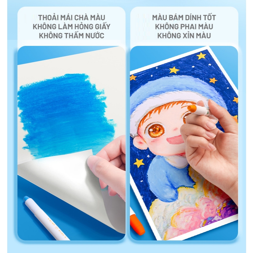 Bút sáp màu không độc hại có thể giặt được cho trẻ em Dụng cụ mỹ thuật cho nhiều mục đích sử dụng, không làm ố tay