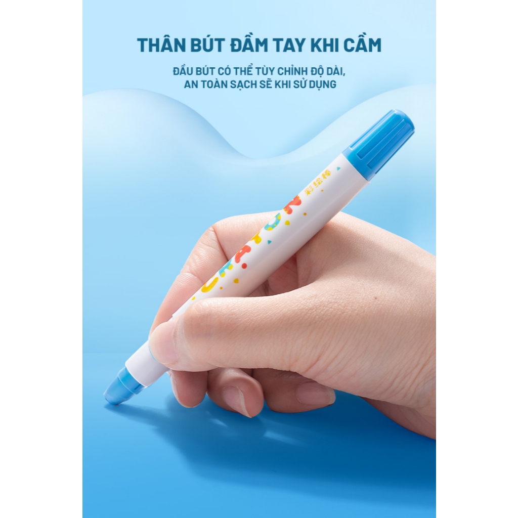 Bút sáp màu không độc hại có thể giặt được cho trẻ em Dụng cụ mỹ thuật cho nhiều mục đích sử dụng, không làm ố tay