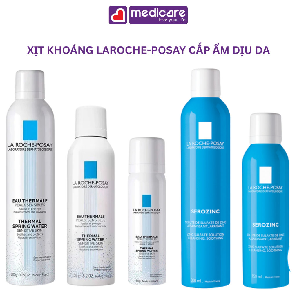 Xịt khoáng LA ROCHE-POSAY LABORATOIRE DERMATOLOGIQUE dịu nhẹ dành cho da dầu, nhạy cảm 150ml và 300ml