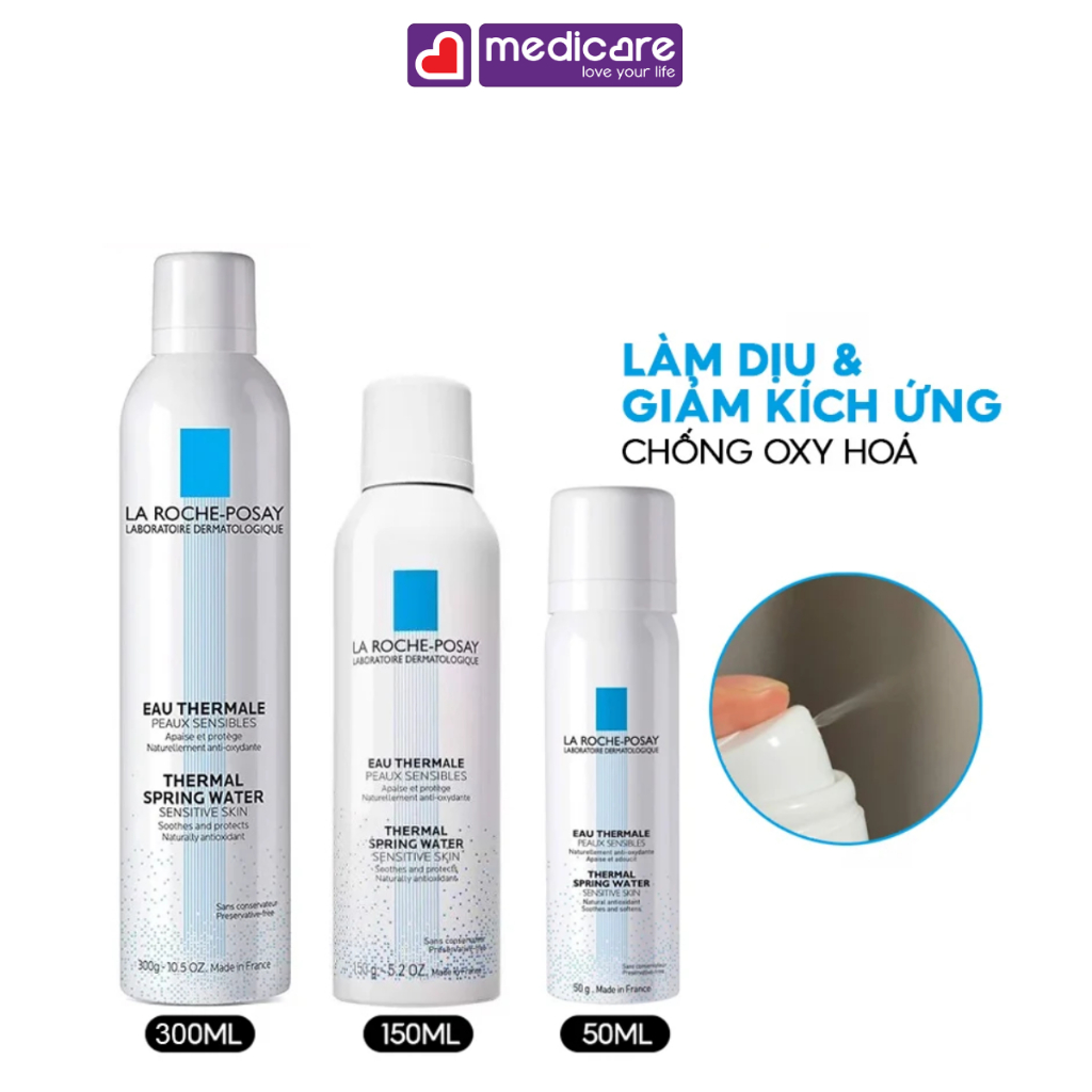 Xịt khoáng LA ROCHE-POSAY LABORATOIRE DERMATOLOGIQUE dịu nhẹ dành cho da dầu, nhạy cảm 150ml và 300ml