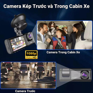 Camera Hành Trình Ô Tô  Wifi Kết Nối Xem Trên Điện Thoại, 3 Camera Ghi Hình Trước Trong Và Sau Xe