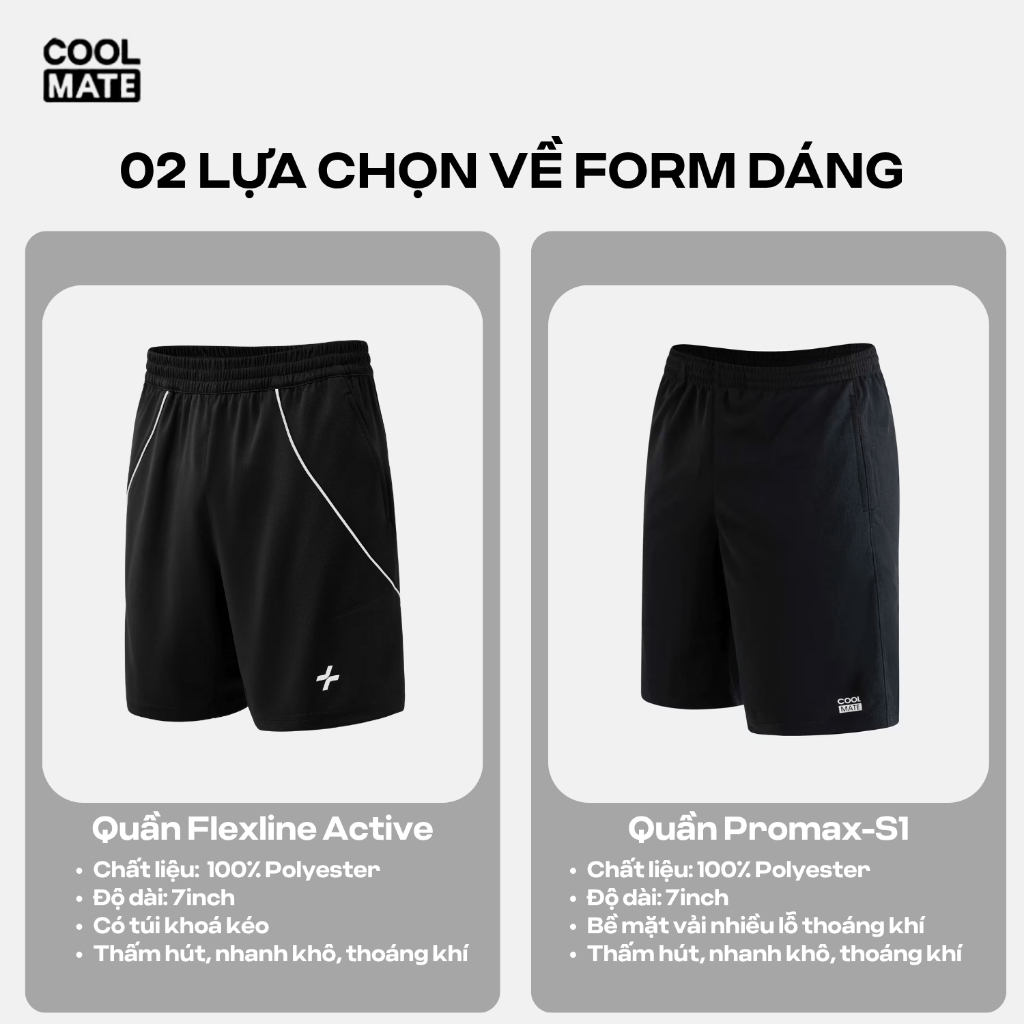 [GIÁ TỐT TRÊN LIVE]Set bộ đồ quần áo thể thao nam pickleball FlexLine Active Thoáng khí thấm hút tốt Coolmate