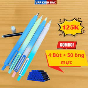Bút Máy Bấm Tiểu Học F06 - Thân Nhẹ, Nét Bút 0.38mm, Mực Viết Trơn Tru, Không Tắc, Không Lem.