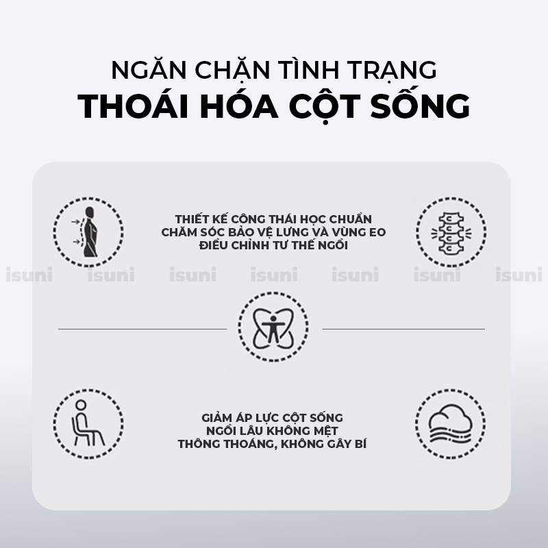 Ghế Công Thái Học ISUNI SEASHELL Chống Gù Lưng Giúp Ngồi Thẳng Lưng Chống Vẹo Cột Sống