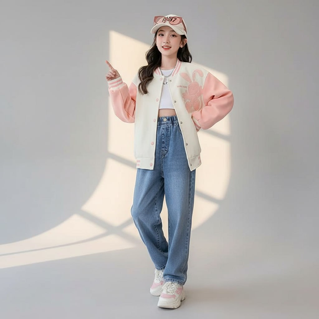 Áo khoác bomber 2 lớp cho bé gái size đại BEESHOP D25010