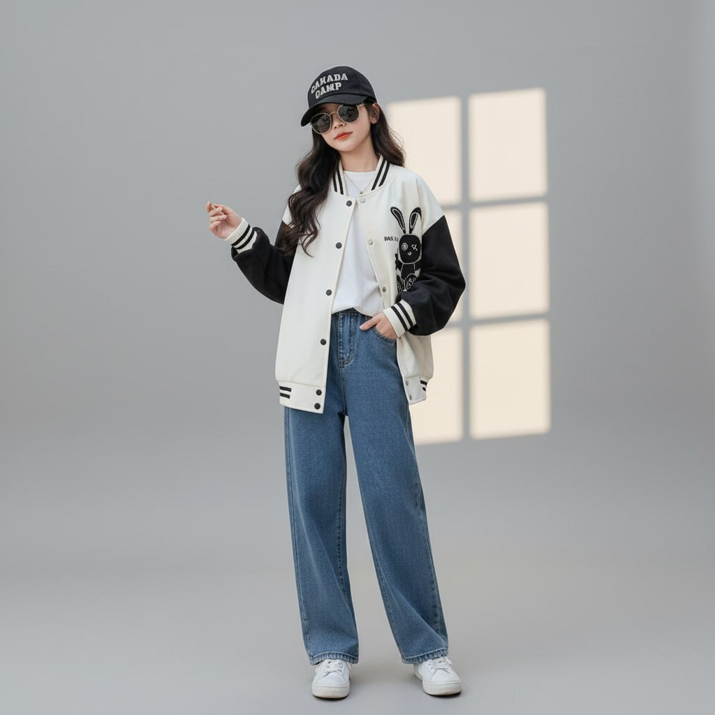 Áo khoác bomber 2 lớp cho bé gái size đại BEESHOP D25010