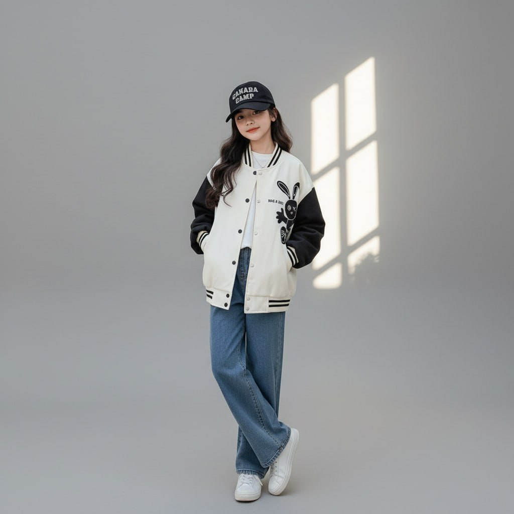 Áo khoác bomber 2 lớp cho bé gái size đại BEESHOP D25010