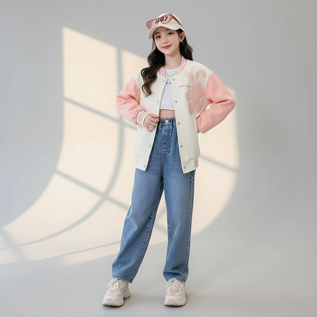Áo khoác bomber 2 lớp cho bé gái size đại BEESHOP D25010