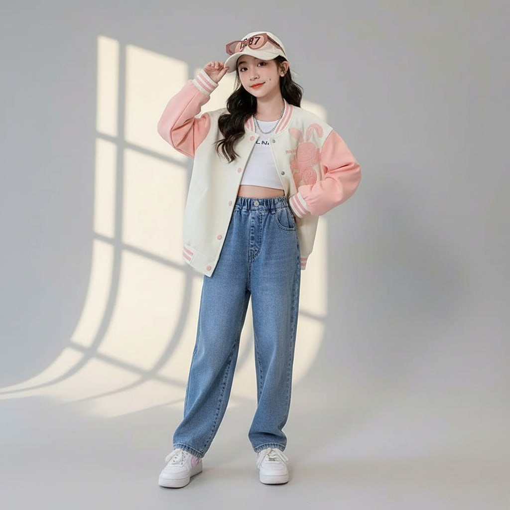 Áo khoác bomber 2 lớp cho bé gái size đại BEESHOP D25010