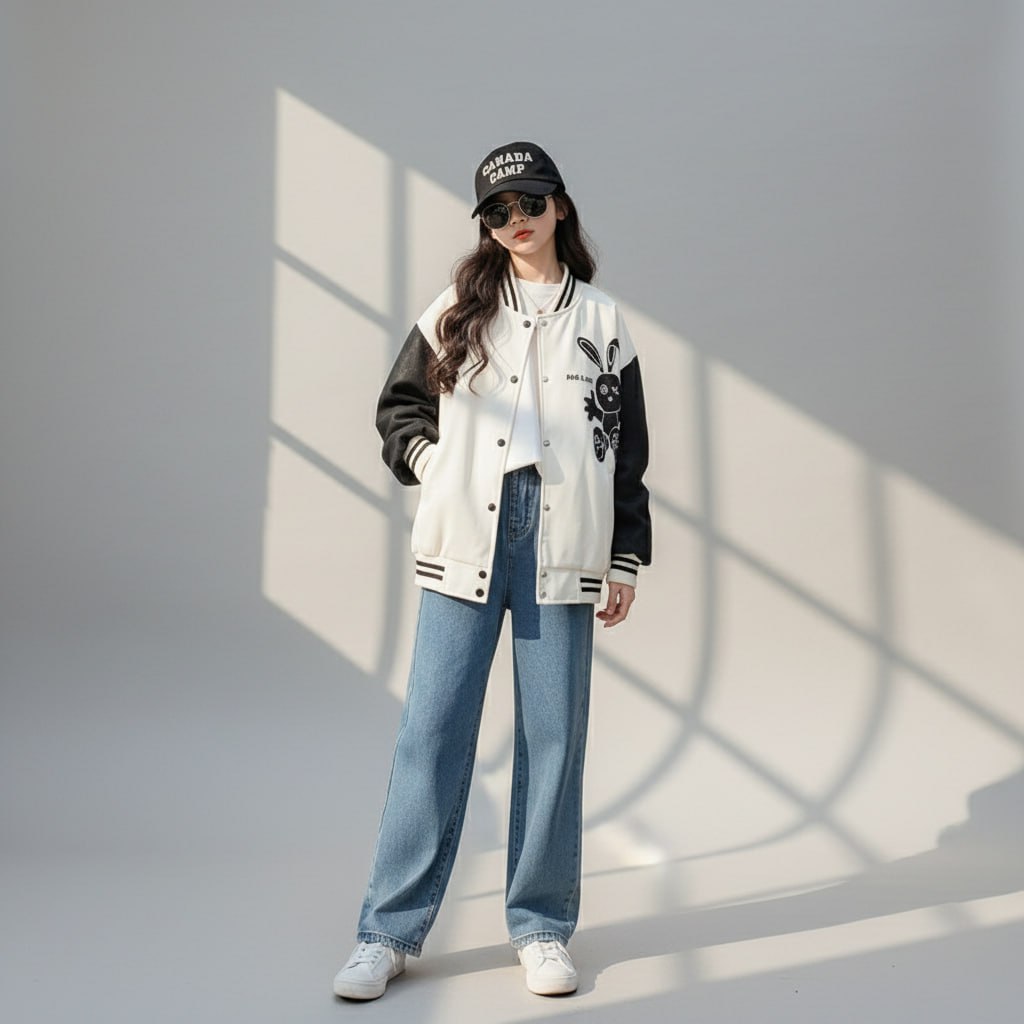 Áo khoác bomber 2 lớp cho bé gái size đại BEESHOP D25010