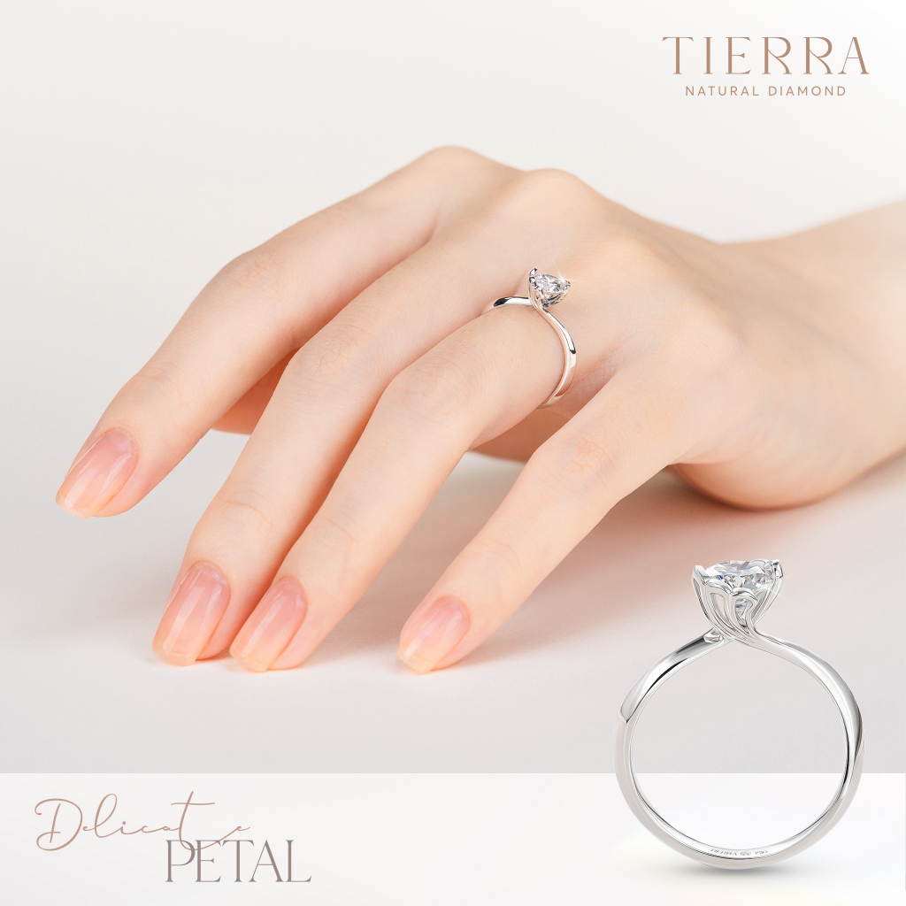 [CHAT TRƯỚC KHI ĐẶT] Nhẫn Cầu Hôn Tierra Delicate Petal NCH5301, Vàng 14K 18K, Lấy Cảm Hứng Kiểu Váy Tulip Petal Dresses