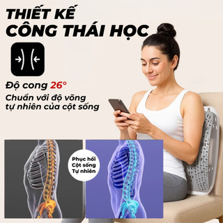 Gối lưng công thái học BackFit – Khung Nắn Chỉnh Cột Sống Lưng Cao Cấp, Giải pháp thư giãn và hỗ trợ cột sống hiệu quả
