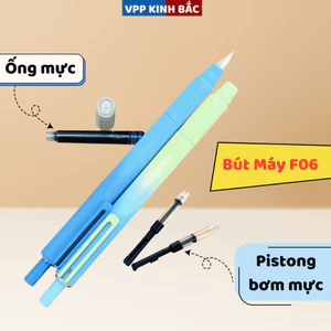 Bút Máy Bấm Ngòi F-06 Mực Không Xóa, Dành Cho Học Sinh - Dùng Được 2 Loại Mực Ống và Mực Lọ.