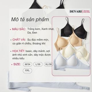 Áo lót su nữ không gọng đệm mút mỏng ôm ngực lưng hở mặc được nhiều kiểu gợi cảm sexy DEVARI A925