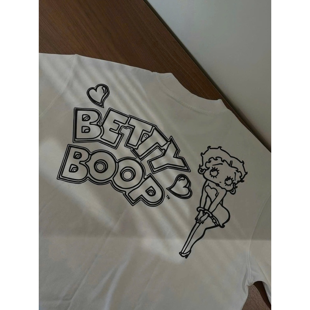 Áo Thun Betty Boop Hình In Sắc Nét Vải Cotton Mềm Mịn Thoáng Mát - Không Xù Lông Tag Mac Túi Zip