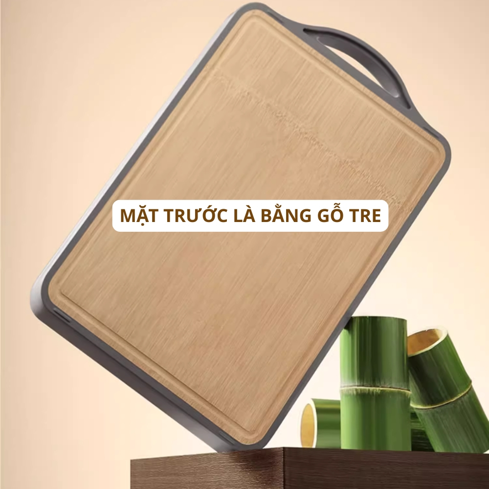 Thớt Gỗ Tre Nguyên Khối Chống Nấm Mốc Kháng Khuẩn – Thớt 2 Mặt Tre Đặc Cao Cấp, Có Tay Cầm Treo