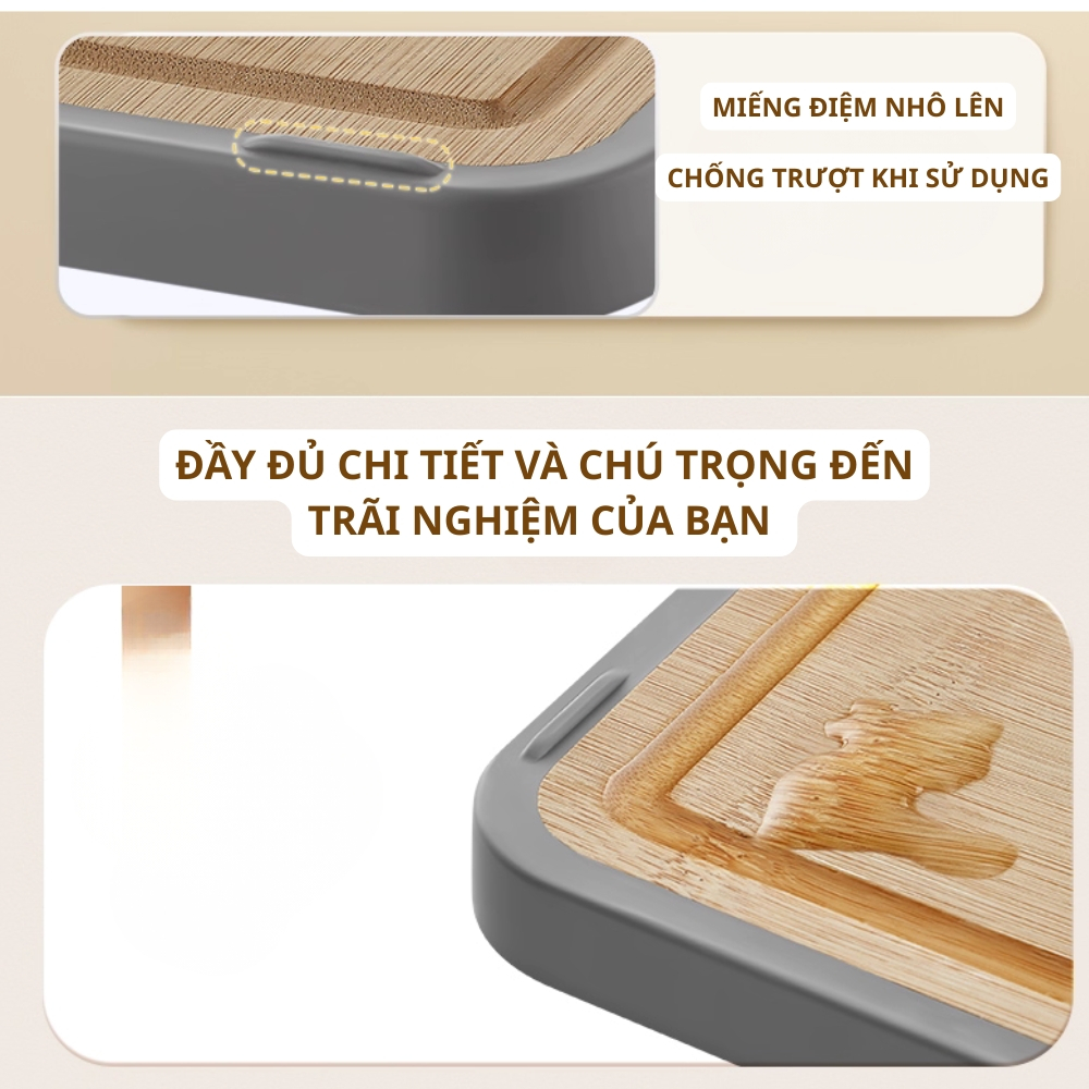 Thớt Gỗ Tre Nguyên Khối Chống Nấm Mốc Kháng Khuẩn – Thớt 2 Mặt Tre Đặc Cao Cấp, Có Tay Cầm Treo