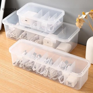 (H50) Hộp Nhựa Lưu Trữ Chia Ngăn Để Cốc, Cáp Sạc, Phụ Kiện, Đồ LÓt, Tất,... Hộp Nhựa 5 Ngăn Để Đồ Đa Năng Có Nắp Đậy