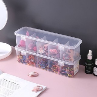 (H50) Hộp Nhựa Lưu Trữ Chia Ngăn Để Cốc, Cáp Sạc, Phụ Kiện, Đồ LÓt, Tất,... Hộp Nhựa 5 Ngăn Để Đồ Đa Năng Có Nắp Đậy
