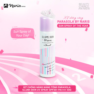 [VHL] Xịt chống nắng nâng tông thon gọn Naris Parasola Illumi Skin UV Spray SPF50+ / PA++++ 80g