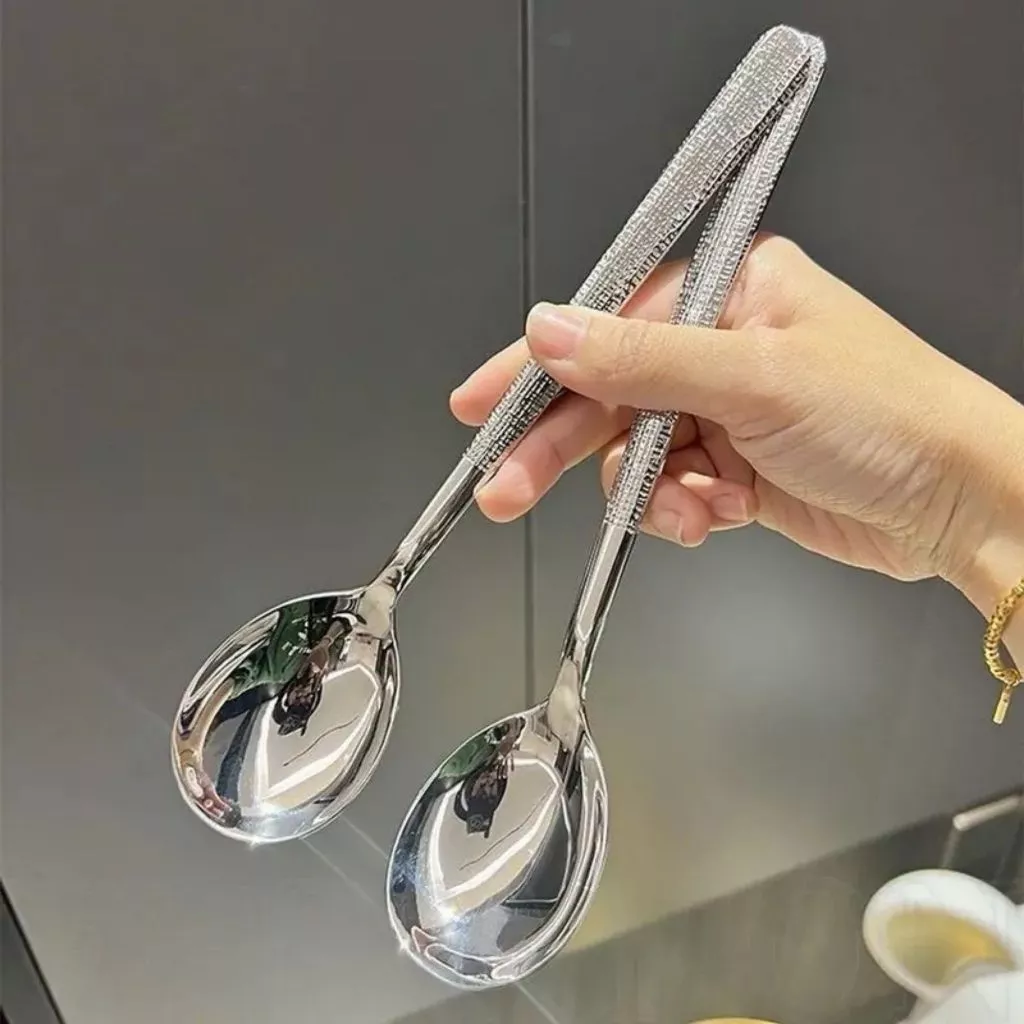 Combo 10 Thìa, Muỗng Hàn Quốc Cán Dài Cao Cấp Chất Liệu Inox Sáng Bóng Không Gỉ FACE MASK.STORE