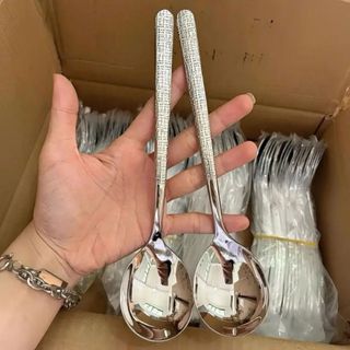 Combo 10 Thìa, Muỗng Hàn Quốc Cán Dài Cao Cấp Chất Liệu Inox Sáng Bóng Không Gỉ (hàng tốt)