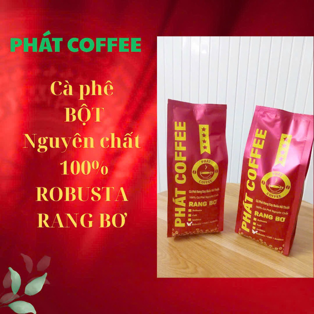 1kg Cà phê BỘT nguyên chất 100% robusta (rang bơ )