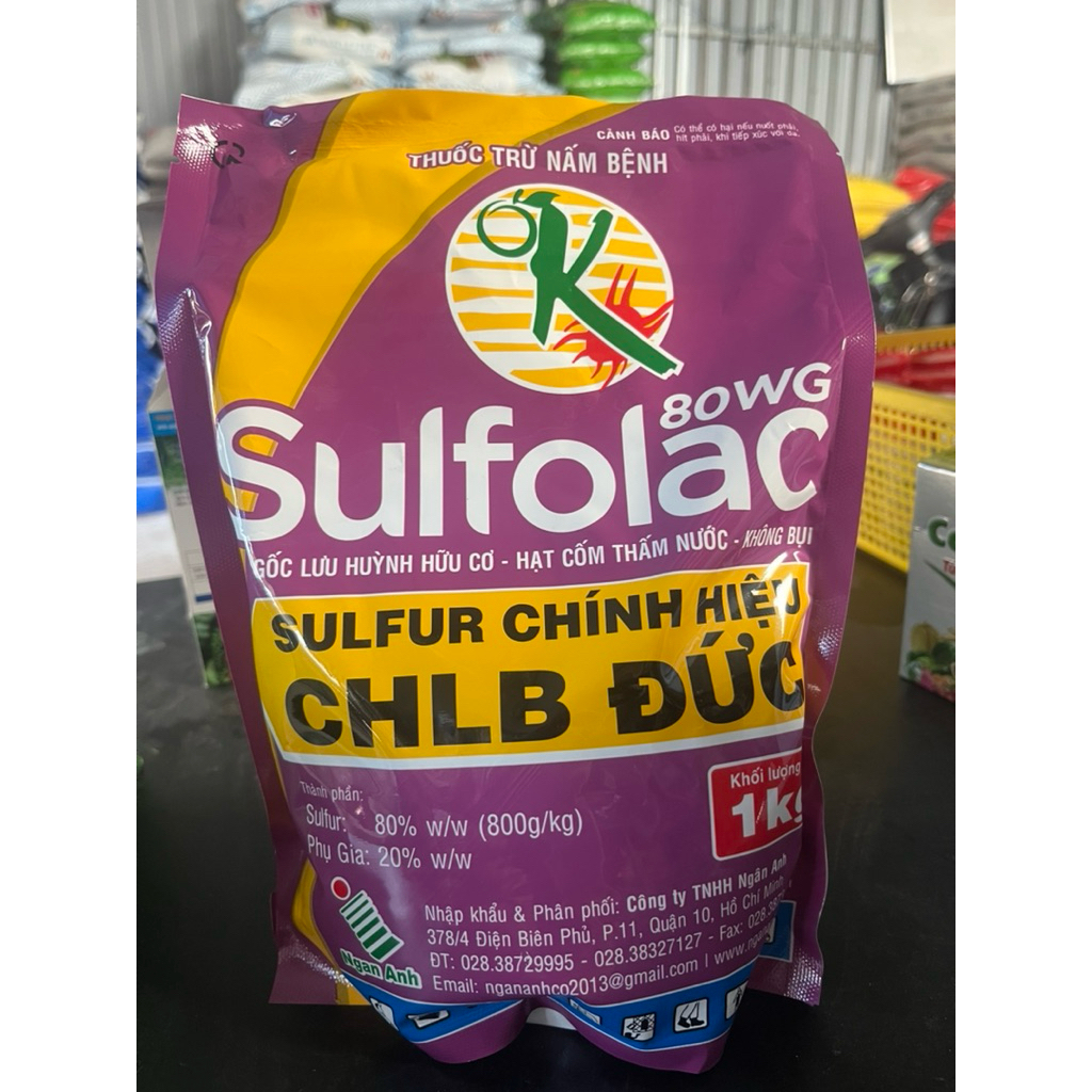 1 gói Sulfolac(gói 1kg) Kumulux- Trị  phấn trắng cho cây trồng