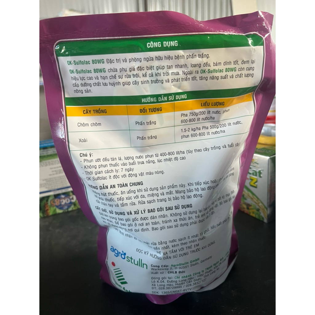 1 gói Sulfolac(gói 1kg) Kumulux- Trị  phấn trắng cho cây trồng