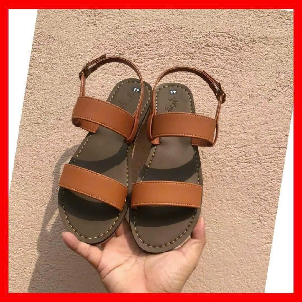 Sandal nữ quai hậu bản ngang – da PU mềm mại, chống trượt, thoải mái cả ngày