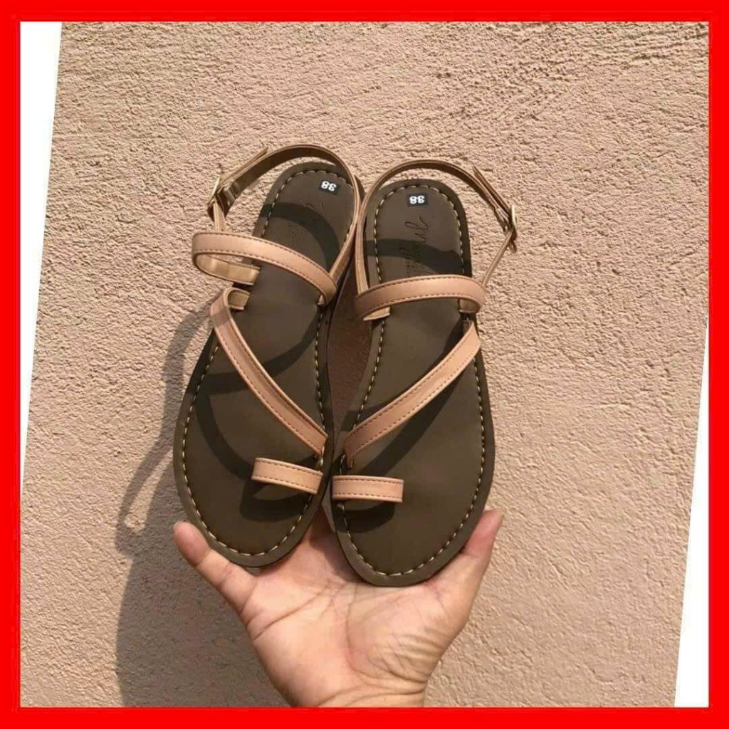 Sandal nữ quai hậu bản ngang – da PU mềm mại, chống trượt, thoải mái cả ngày