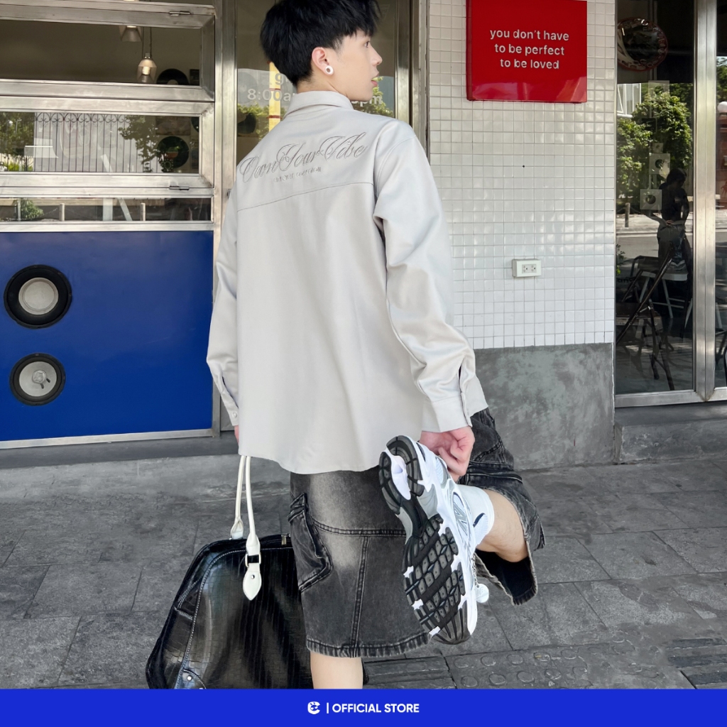 Áo sơ mi dài tay kaki boxy basic nam nữ Local Brand Chính Hãng City Cycle Áo sơ mi Campus