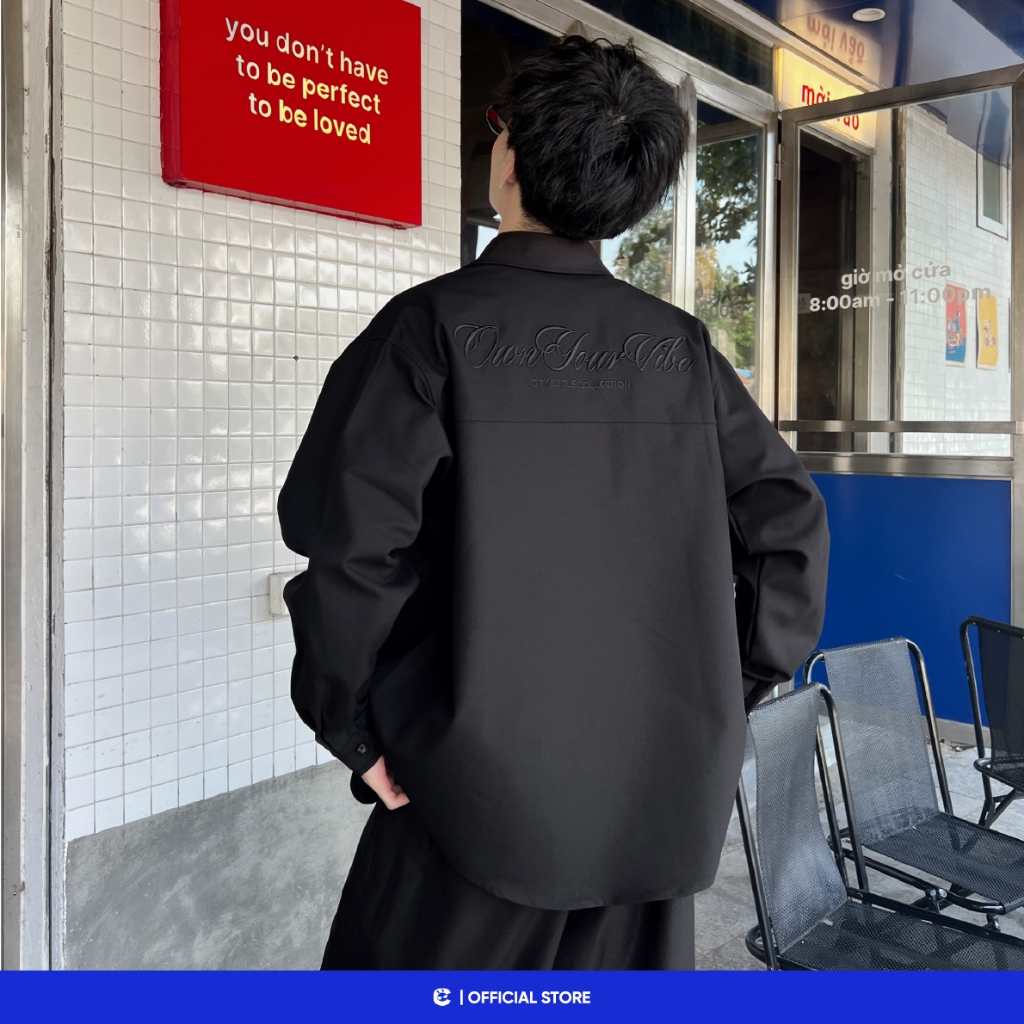 Áo sơ mi dài tay kaki boxy basic nam nữ Local Brand Chính Hãng City Cycle Áo sơ mi Campus