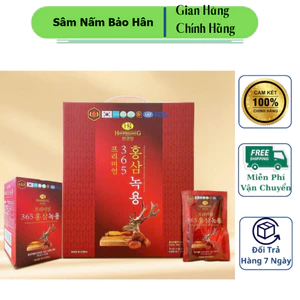 ```Nước hồng sâm nhung hươu linh chi 365 - Hộp 60 gói, mỗi gói 70ml, bổ dưỡng cho sức khỏe``` ( hàng mới về )