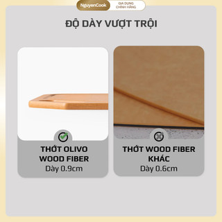 Thớt Gỗ OLIVO Wood Fiber K30/K37 – Sợi Gỗ Tự Nhiên, Chống Cong Vênh, Chống Ẩm Mốc NGUYENCOOK