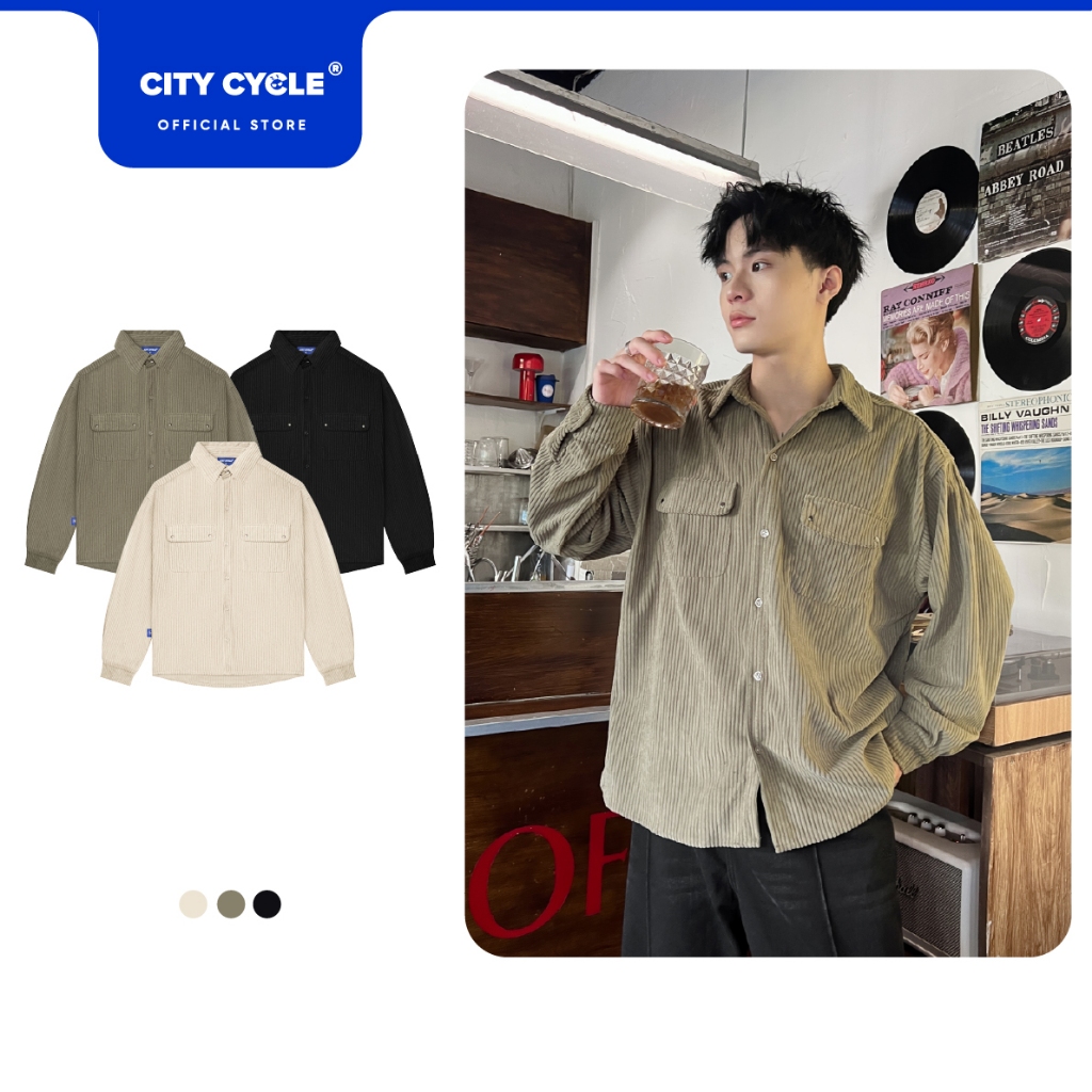 Áo sơ mi dài tay boxy basic nam nữ Local Brand Chính Hãng City Cycle Áo sơ mi Free Box