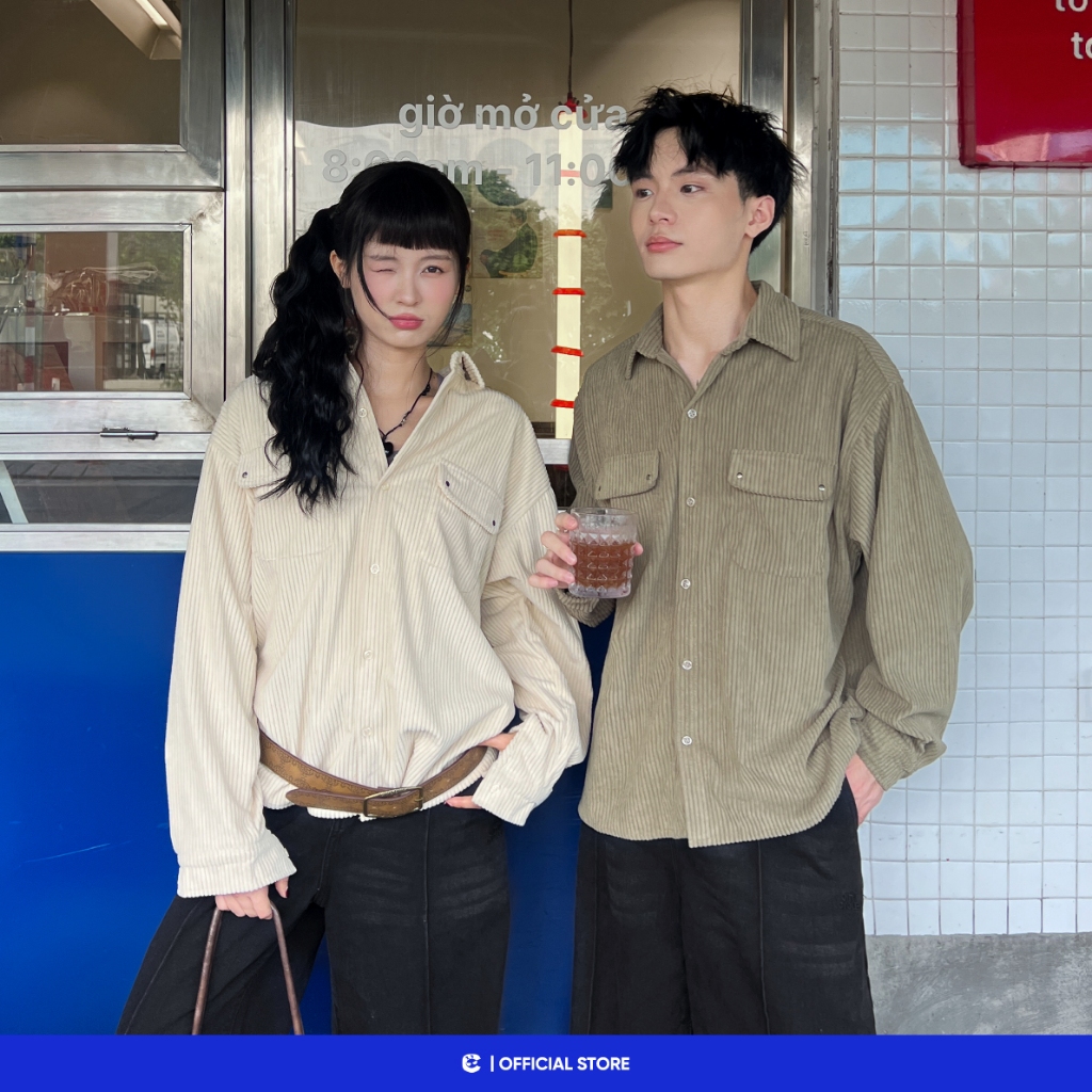 Áo sơ mi dài tay boxy basic nam nữ Local Brand Chính Hãng City Cycle Áo sơ mi Free Box