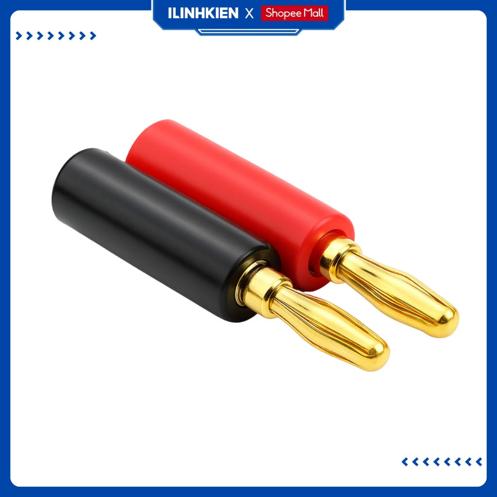 Đôi jack bắp chuối đực 4mm mạ vàng chính hãng ilinhkien