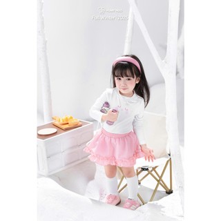 [HUMYNGO] Áo giữ nhiệt bé gái cổ 3cm phối tai thỏ chất cotton dày dặn lót bông nhẹ mềm cho bé gái 10-36kg