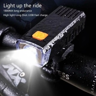 Đèn pin xe đạp siêu sáng 3 chế độ, chống nước nhẹ, sạc USB, gắn ghi đông & xe máy điện