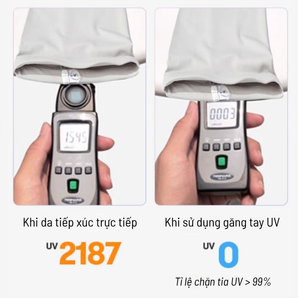 Găng tay chống nắng Unicare UPF 50+ chống tia UV, chất liệu vải băng mát lạnh co giãn và thấm hút tốt