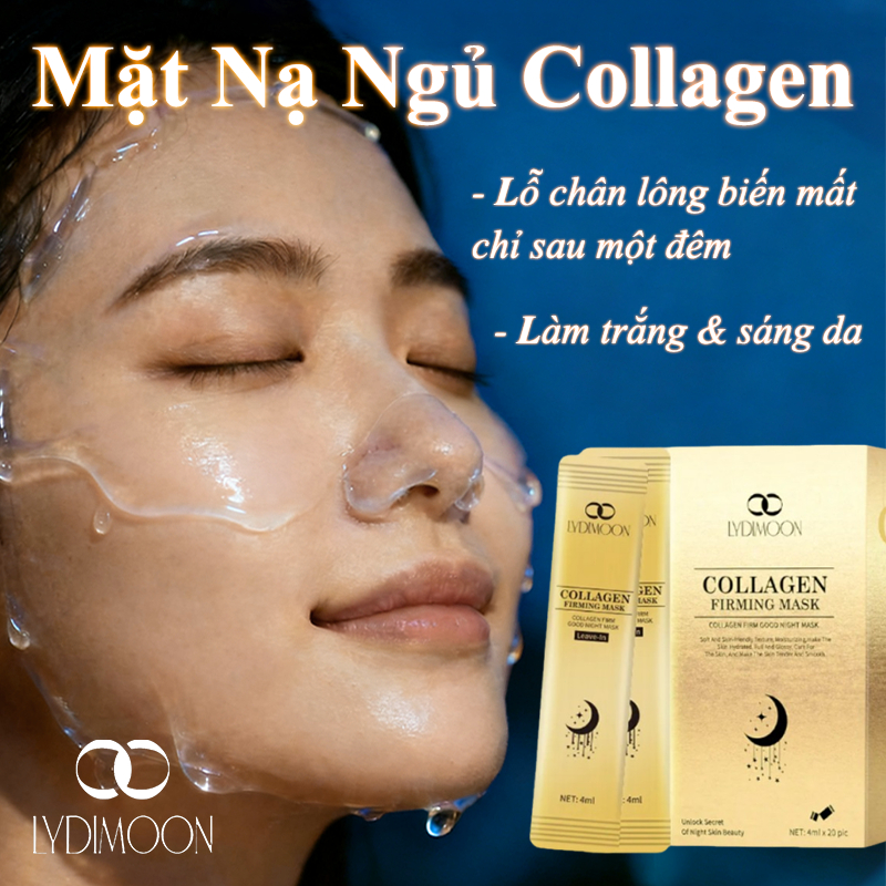 Mặt nạ ngủ Mặt nạ thạch collagen Mặt nạ làm trắng Dưỡng ẩm Chống nhăn Thu nhỏ lỗ chân lông 4ml*20pcs