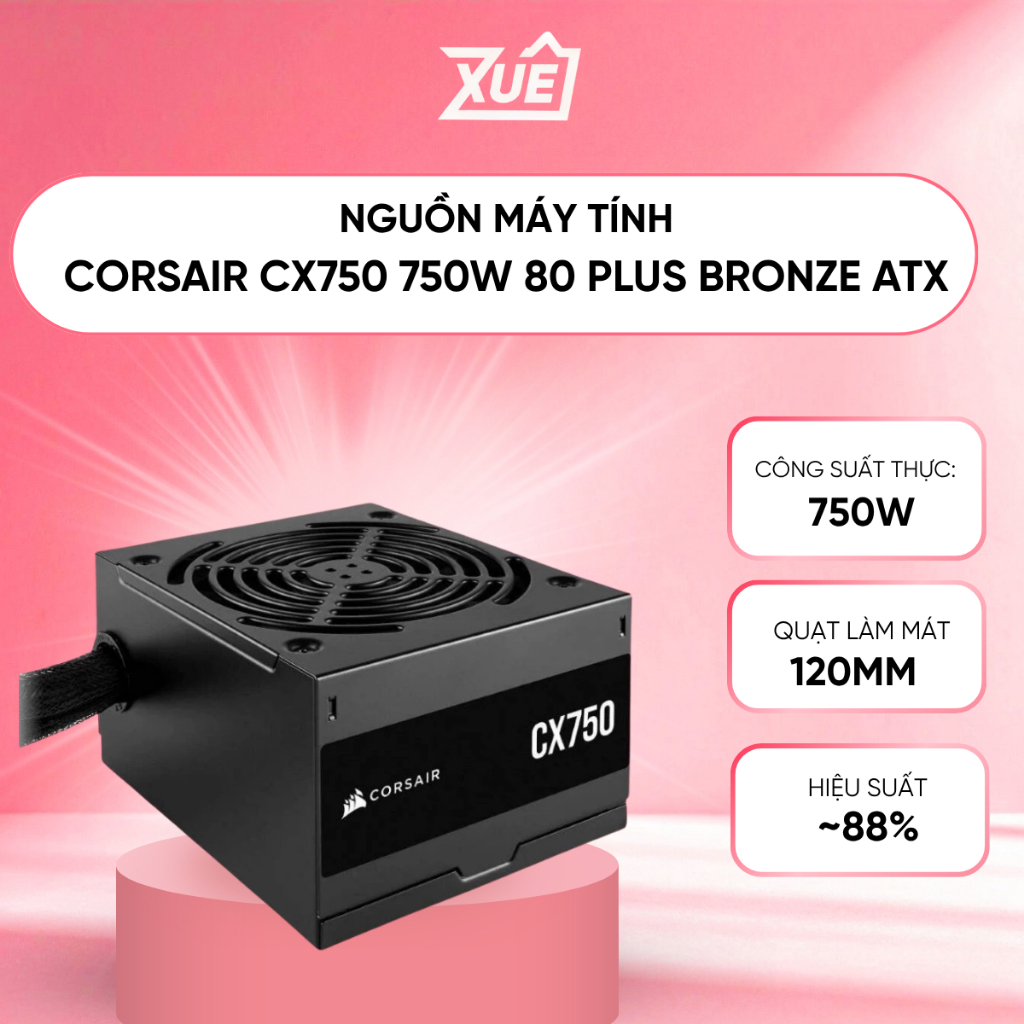 Alimentation PC Corsair CX750 750W 80+ Bronze - ATX Noir, Ventilateur 120mm