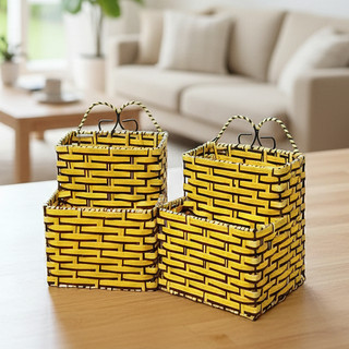 Ống Đũa Mây Đôi Vuông giả mây đựng giấy, đũa, đồ dùng nhà bếp - Phương Trang