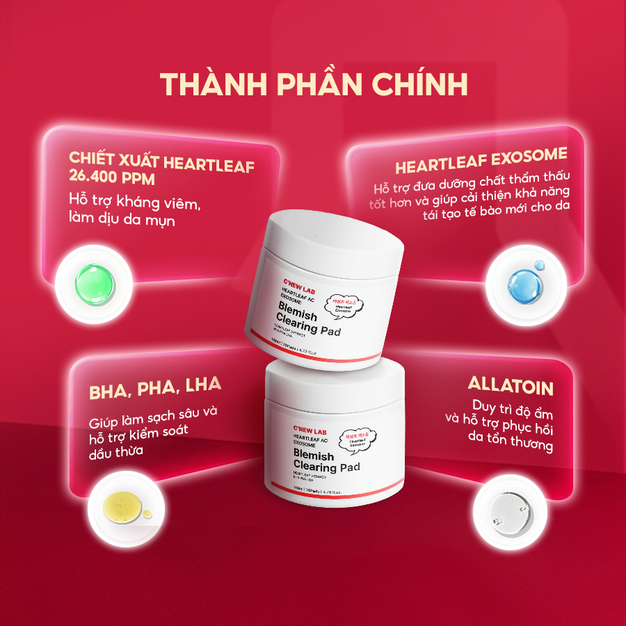 COMBO cho da dầu mụn: Toner Pad Exosome hộp 70 miếng và Serum Diếp cá 50ml