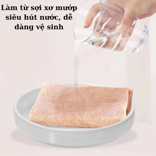 Set 10 Khăn Lau Xơ Mướp Sợi Tự Nhiên - Khăn Lau Xơ Mướp Thấm Hút Tốt, Tách Dầu Mỡ, Lau Chén Diã Có Thể Tái Sử Dụng.