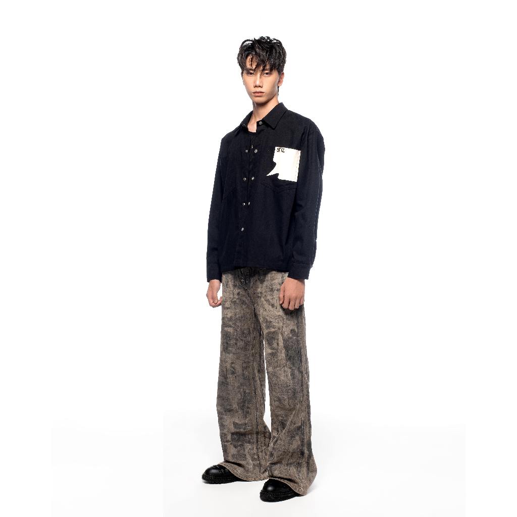Áo Sơ Mi Oversized SNAZZY Unisex Chất Liệu Denim Chính Hãng - SHEEP BUTTON UP | BigBuy360 - bigbuy360.vn